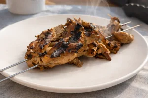 Austernpilze am Spieß mit Dönermarinade, leicht, einfach, proteinreich und vegan
